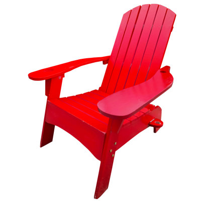 Chaise polyvalente en bois rouge avec porte-parapluie, parfaite pour la terrasse et le patio