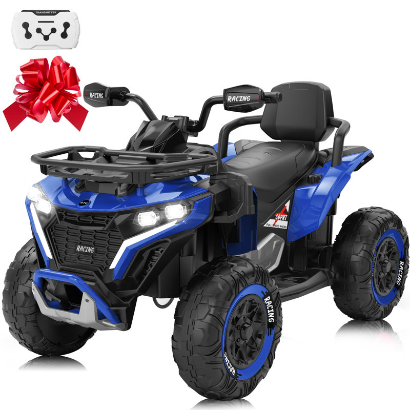 UTV électrique 24V 4WD pour enfants avec télécommande, grand siège et 3 vitesses, Bleu