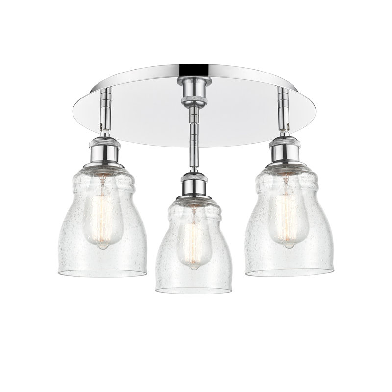 Bernaldino Glass Flush Mount, Seedy, Polished Chrome