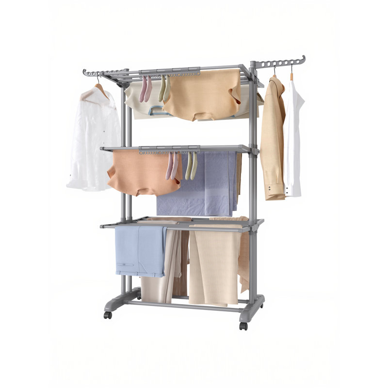 Steel Foldable Freestanding Drying Rack, Grey
