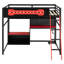 Lit mezzanine double avec bureau de rangement à DEL et USB-487727536