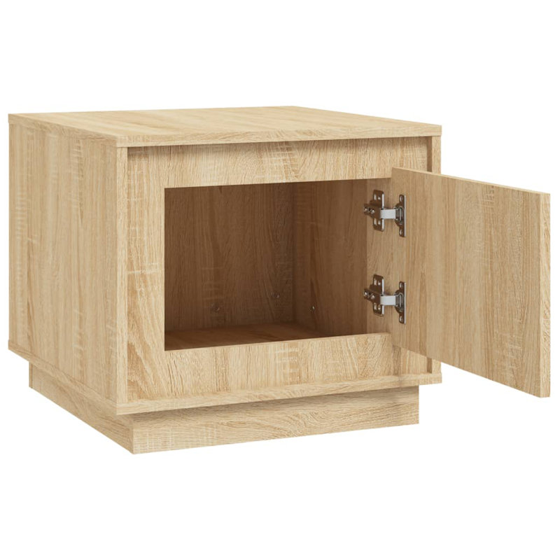 Nikolov Side Table with Storage, Sonoma Oak