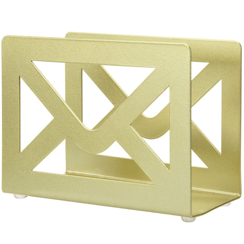 Anurima Metal Mail Desktop Cutout Paper Organiser, Brass