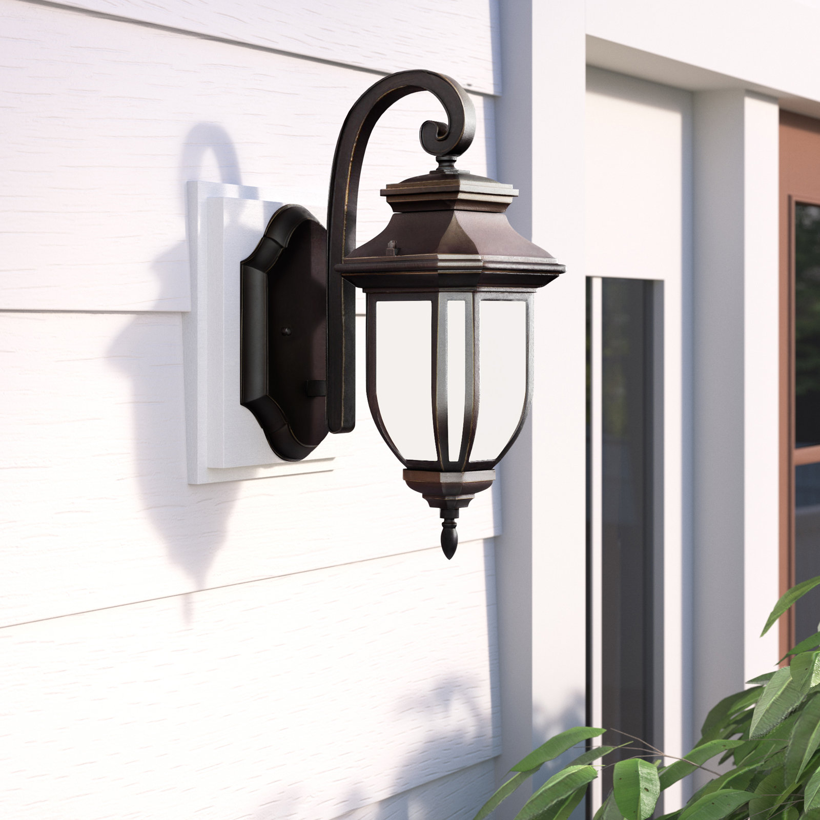 Carterton Single Light Outdoor LED Wall Light, No, Antique Bronze, 12.63" H x 5.5" W x 7.75" D