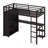 Space-Saving Loft Bed Featuring Built-In Closet, Workspace, And Organizational Shelving
