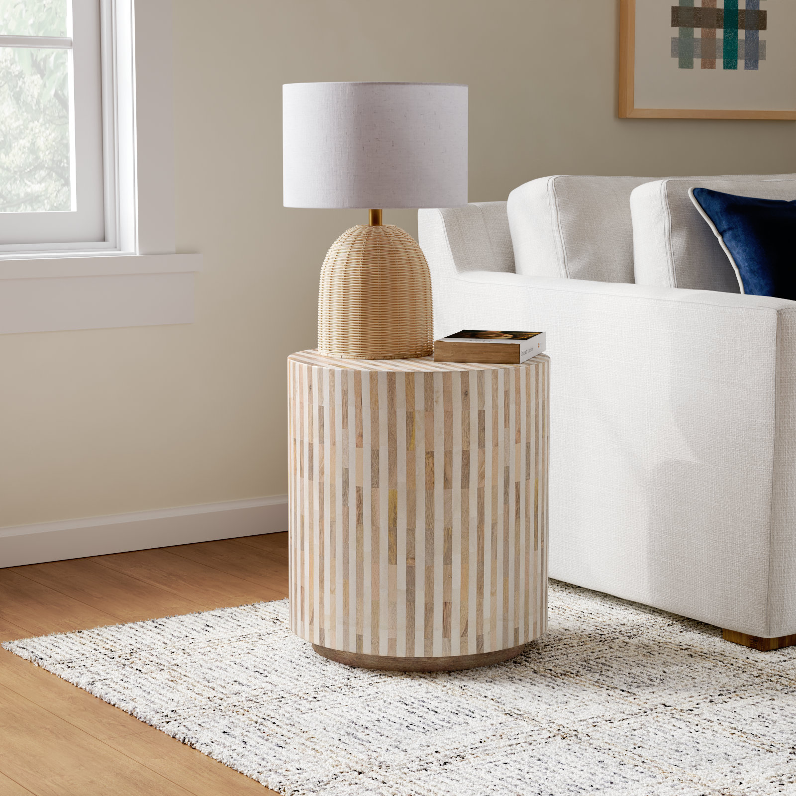 Demson End Table, Tan