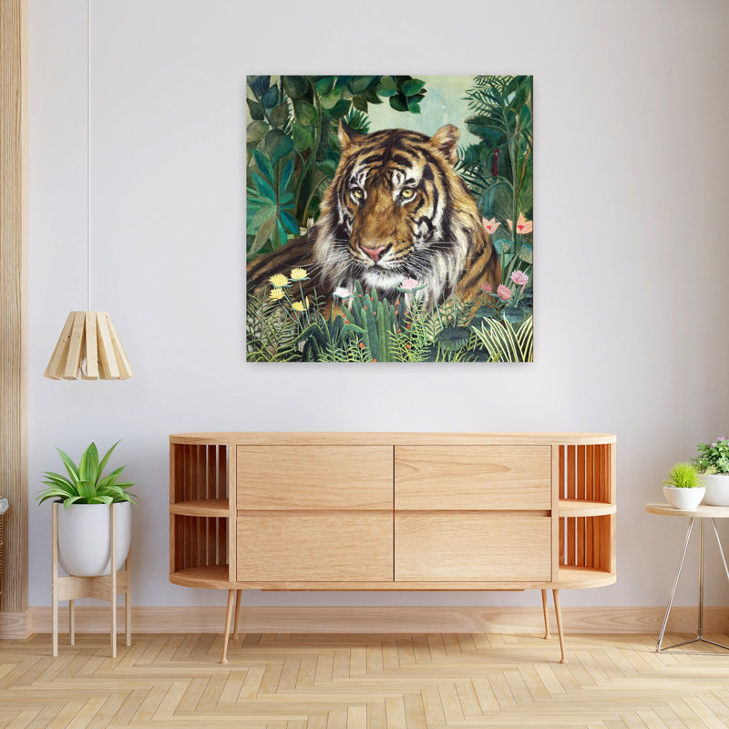 Art contemporain contemporain tigre abstrait, H 36 po x l 36 po
