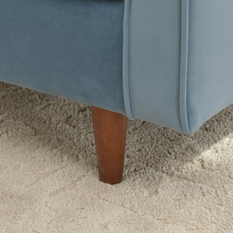 Fauteuil rembourré de 42 po de largeur, Velours bleu clair