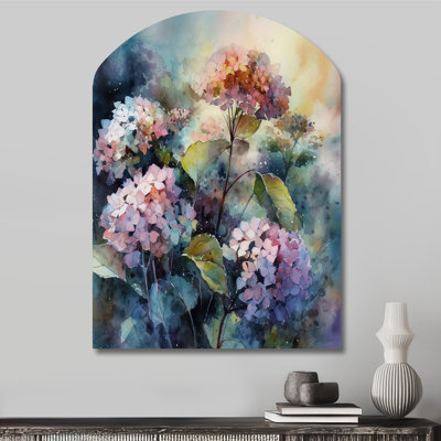 Karnes - Hydrangea Arch Shape Asymmetric Metal Wall Sculpture