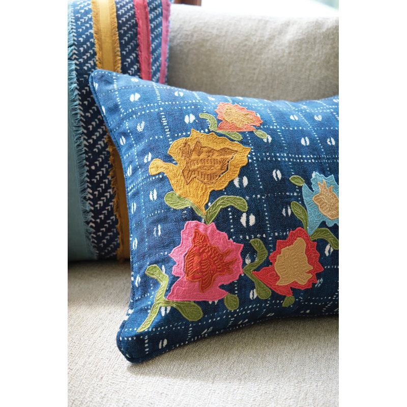Cotton Blend Lumbar Rectangular Pillow Cover