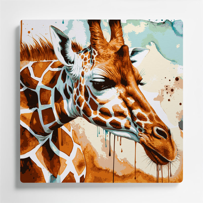 Art mural gris en forme de girafe, H 12 po x l 12 po