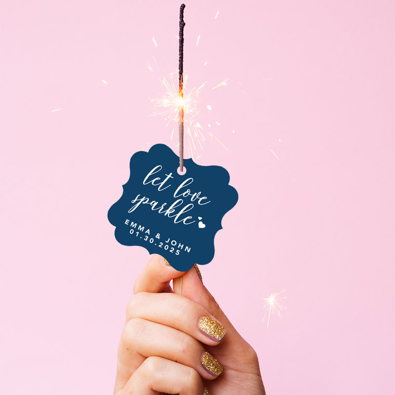Cadre personnalisé sur mesure Let Love Sparkle, Bleu marine