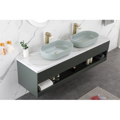 Modern Oval 24"X14" Above Bathroom Vessel Sink