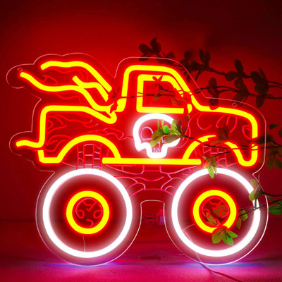 Truck Neon Sign for Wall Decor，LED Neon Lights for Game Room、Man Cave，Birthday、Christmas Gifts for Teen Boys and Girls