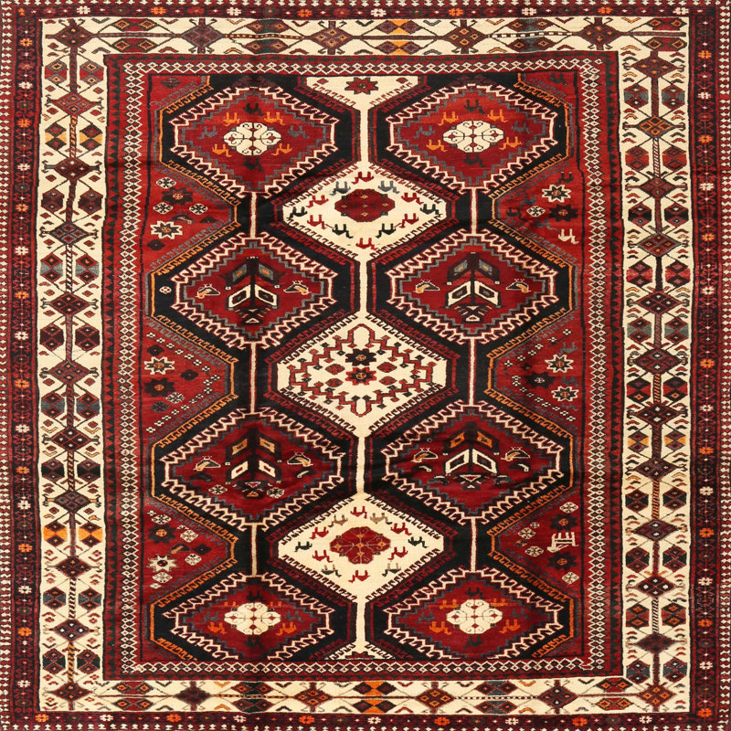 Tapis brun Southwestern, Carré 5 pi