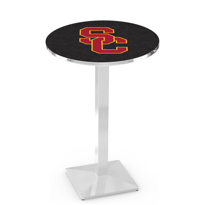 Round Metal Base Dining Table, Chrome, University of Southern California