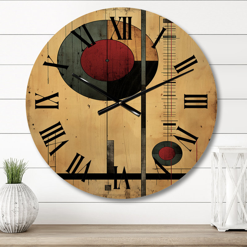 Horloge murale Unravellingthe Mystery Retro Geometric, Moyenne