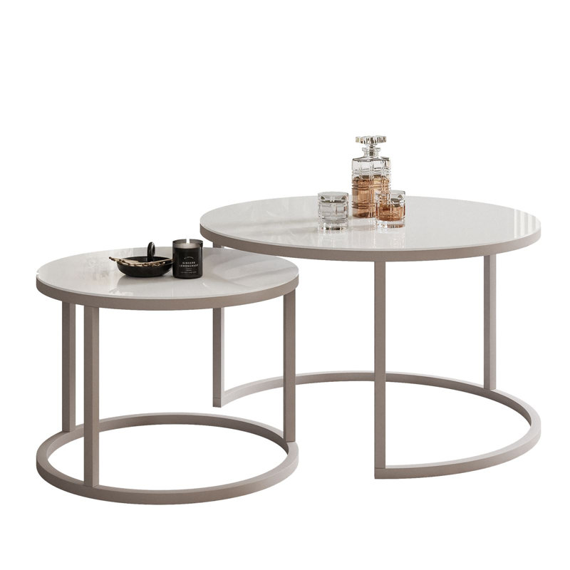 Cordey Coffee Table, White glass