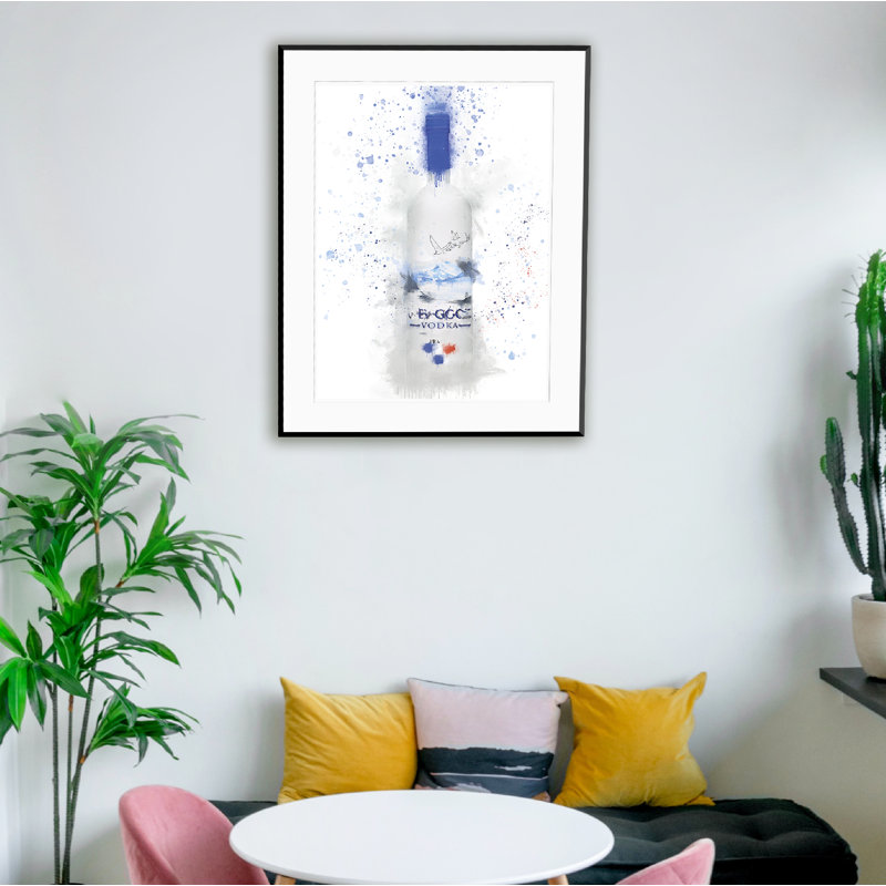 Blue Vodka Bottle - Single Picture Frame Print