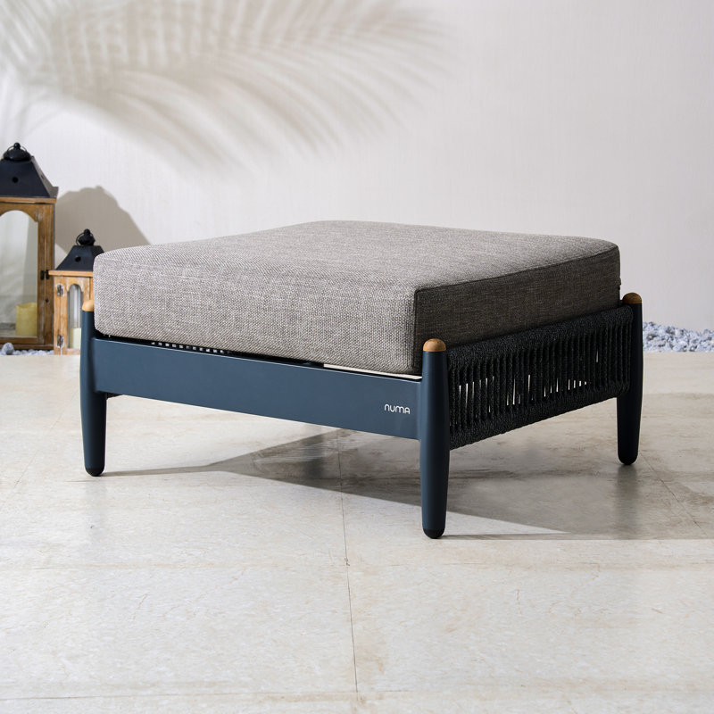 Repose-pieds d'extérieur en aluminium avec coussin