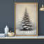 Impression sur toile rustique gris, sapin de Noël, neige, hiver, maison de ferme, impression sur toile-107117893-107117896