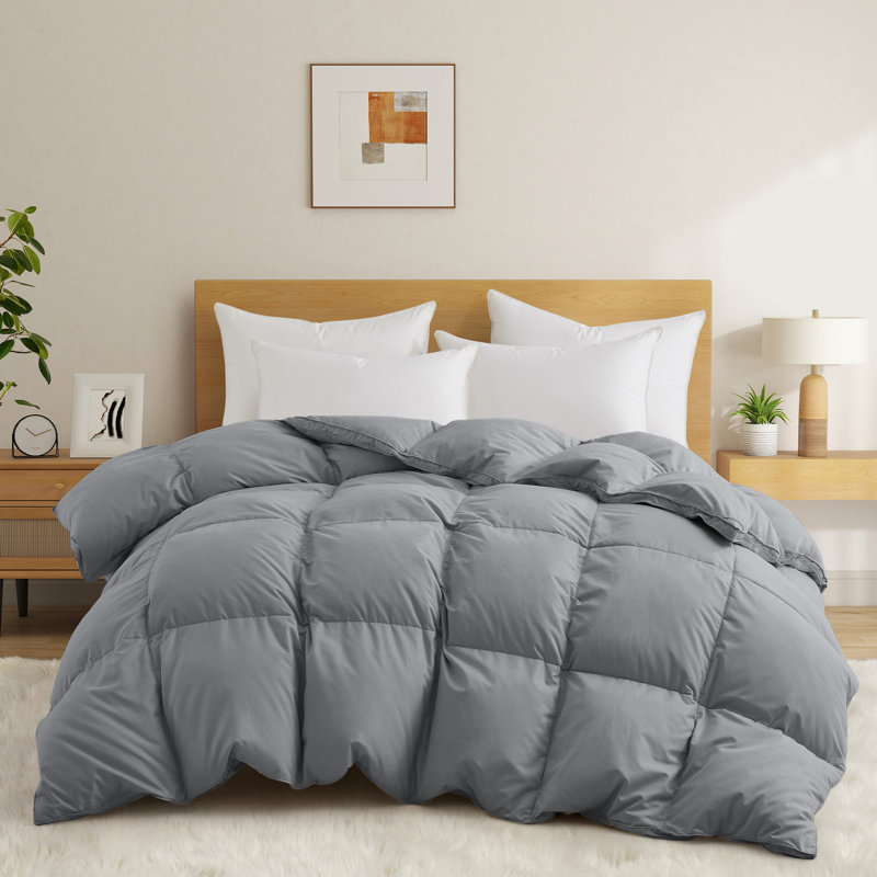 Heavyweight Feather & Down Fiber Duvet Insert, King, Dark Gray