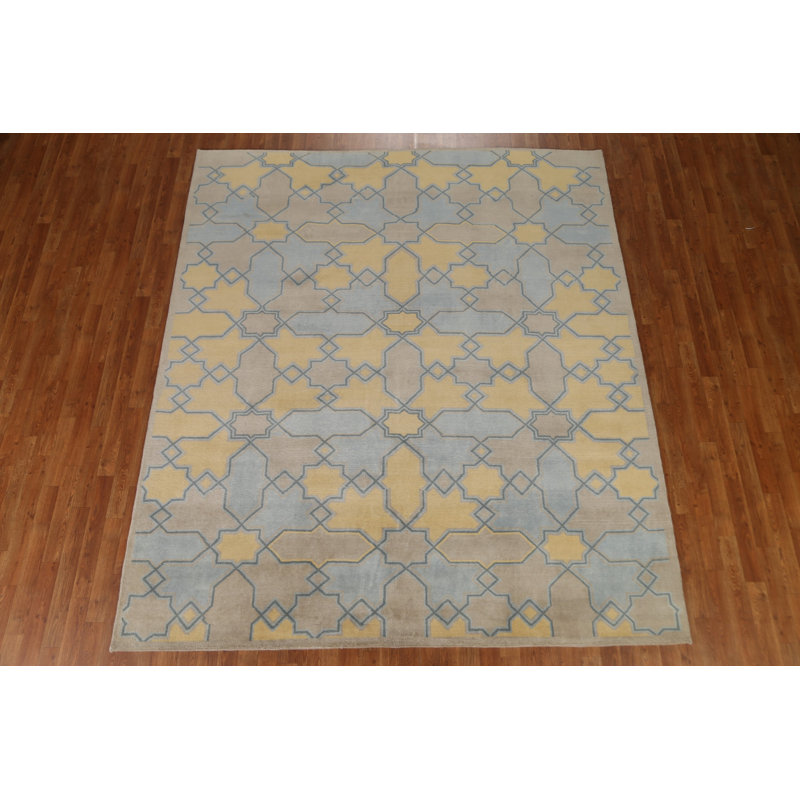 Tapis géométrique All-Over Gabbeh fait à la main 8 x 9