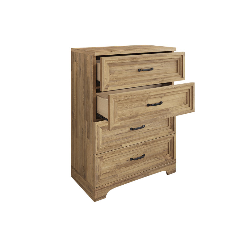 Commode 4 tiroirs, Chêne brun