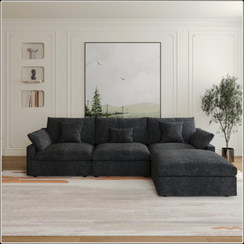 Canapé modulaire Cloud L, Noir