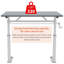 Bureau d'étude à hauteur ajustable (100 x 60 cm) - Bureau compact multifonctionnel pour enfants et adultes, plateau de table gris à cadre blanc pour bureau à domicile-458930256