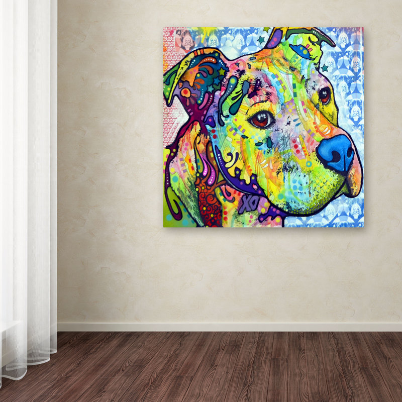 Dean Russo Thoughtful Pitbull III Matte Canvas Art 24x24
