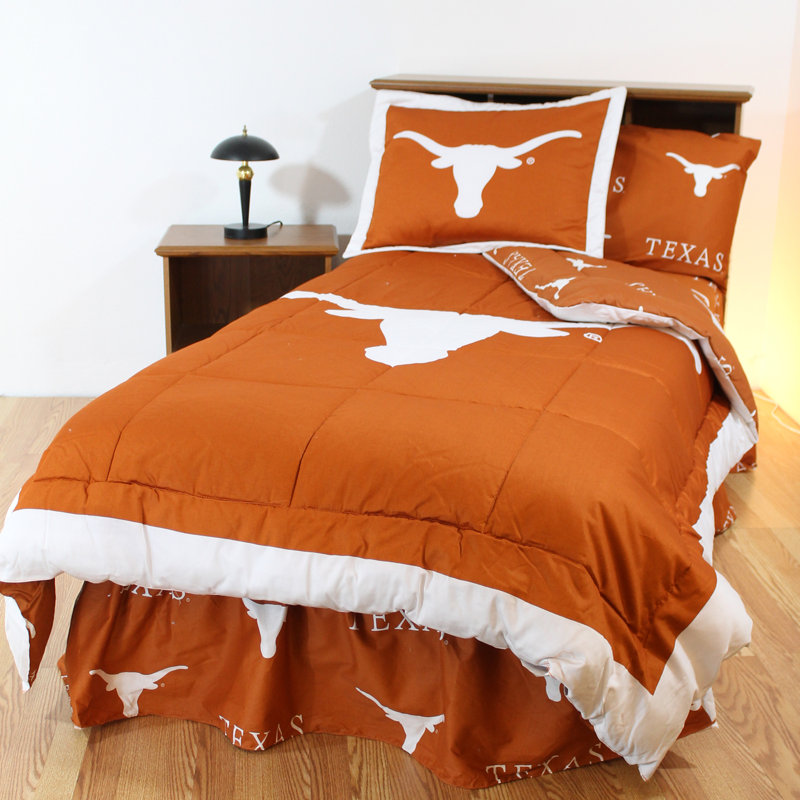 NCAA Sateen Comforter, King Comforter + 7 Additional Pieces, Texas