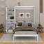 Lit escamotable double avec 1 armoire de rangement latérale et bureau