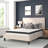 Aluino Tufted Platform Bed with 10in. Pocket Spring Mattress-1960218040-1960218041