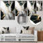Décoration murale abstraite géométrique en marbre doré et vert I - marbre abstrait-87839853