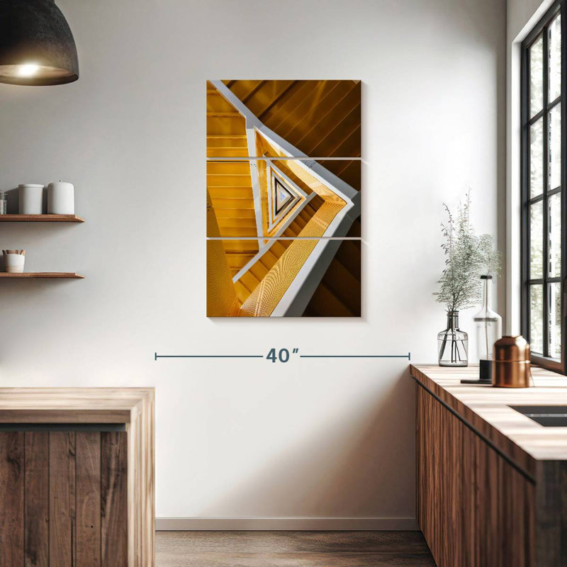 Lilie Yellow Triangular Staircase, 38" H x 24" W