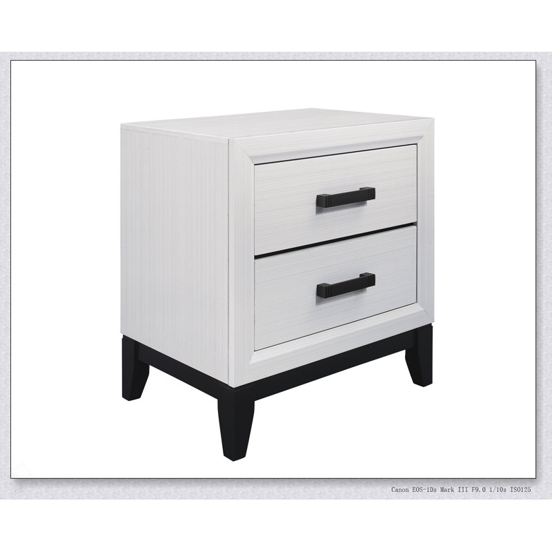 Table de chevet Mirage, Blanc/Noir