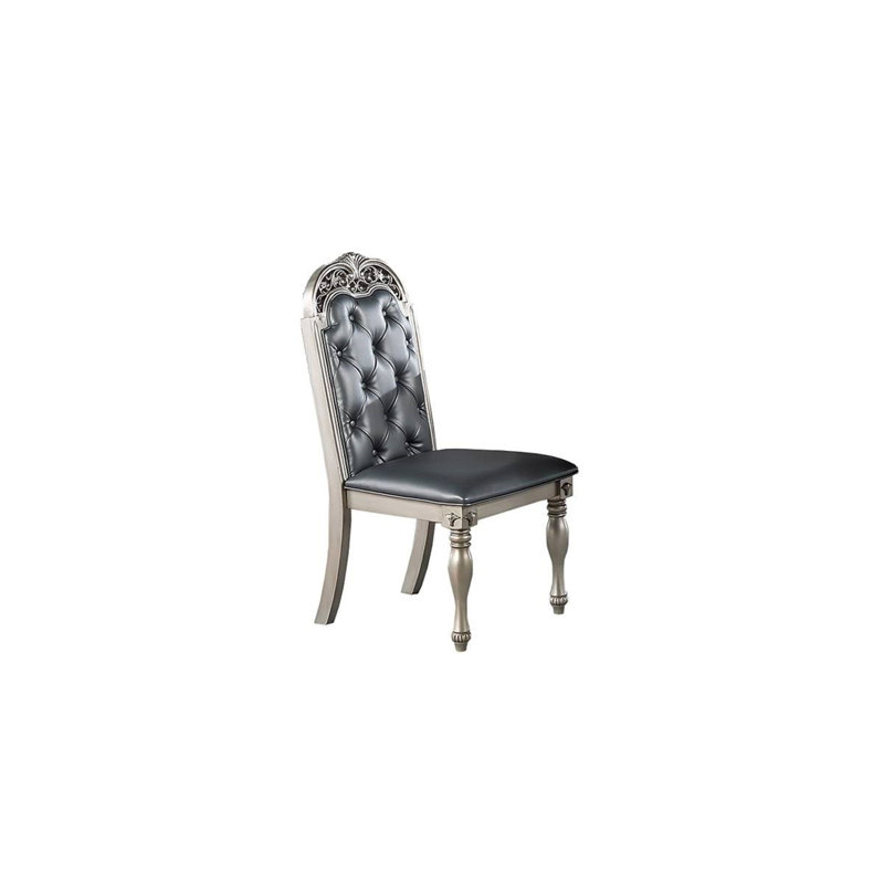 Chaise parsons capitonnée Yerielcci en gris foncé