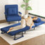 Lit convertible peu encombrant, tissu bleu acier de conception moderne pour la maison et le bureau