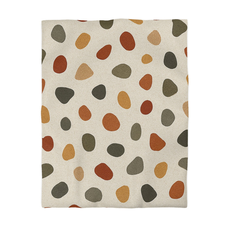 Microfiber Duvet Cover Boho Style, Design 41, Twin Duvet Cover, Cream