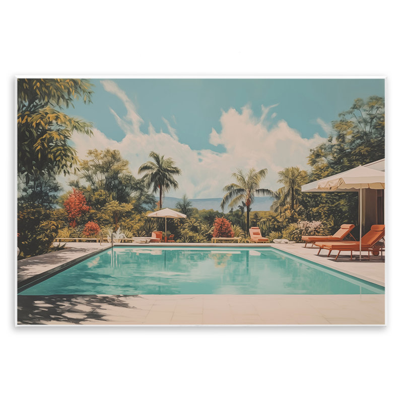  "Tropical Villa Pool", art mural par Arlington Prints, H 10 po x l 15 po