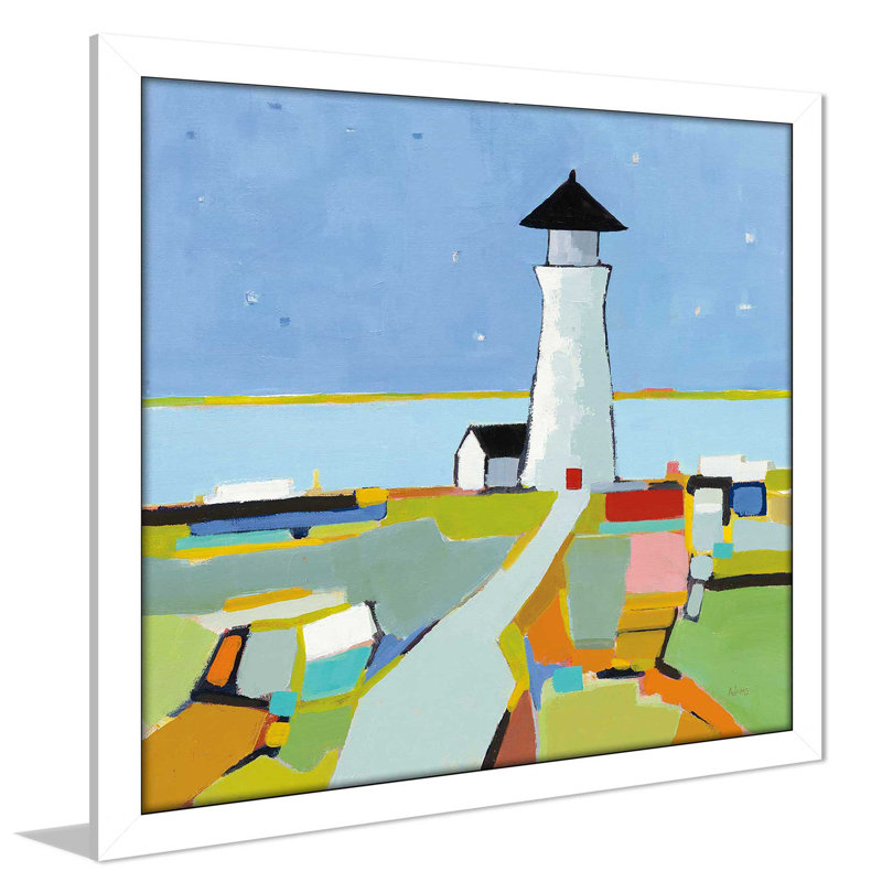 Vers le phare - Peinture, H 37,5 po x l 37,5 po x P 1 po, Cadre blanc