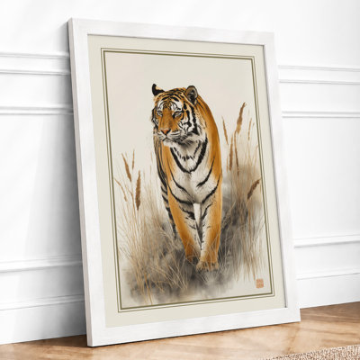 Tiger Forward Gaze Boho - Framed Print