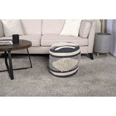 Pouf cylindrique en tissu Diamond