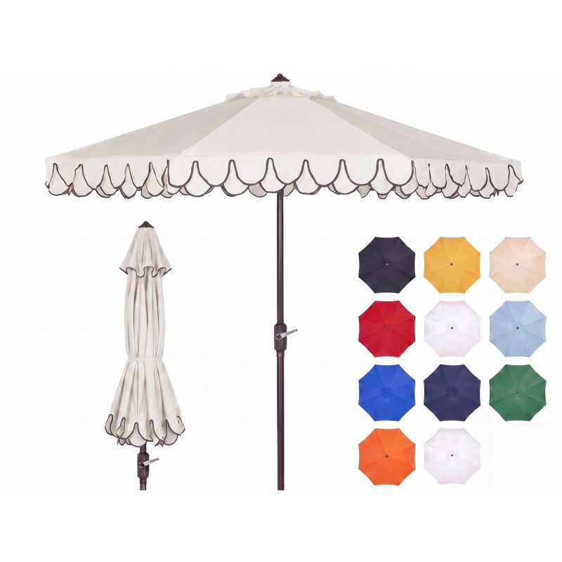 Parasol d'extérieur Iago, Ivoire/noir, Brun
