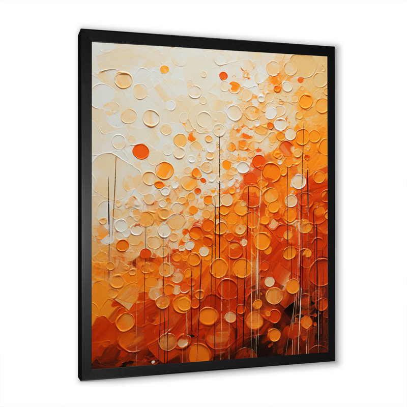 «Tangerine Tango IV», art abstrait sur toile, Cadre simple noir, H 20 po x l 12 po x P 1 po