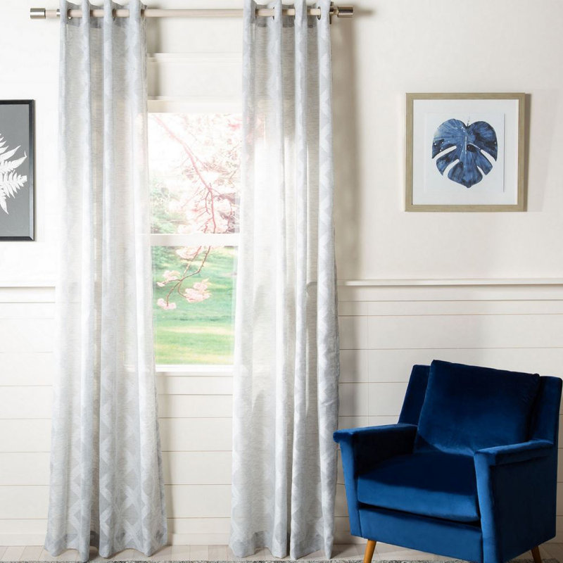 Kober Sheer Curtain Single Panel, 52" W x 96" L, Gray