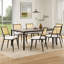 Chaises de salle à manger rembourrées modernes, chaises de salle à manger à dossier en rotin, chaises de cuisine décoratives avec pieds en métal-1170926272