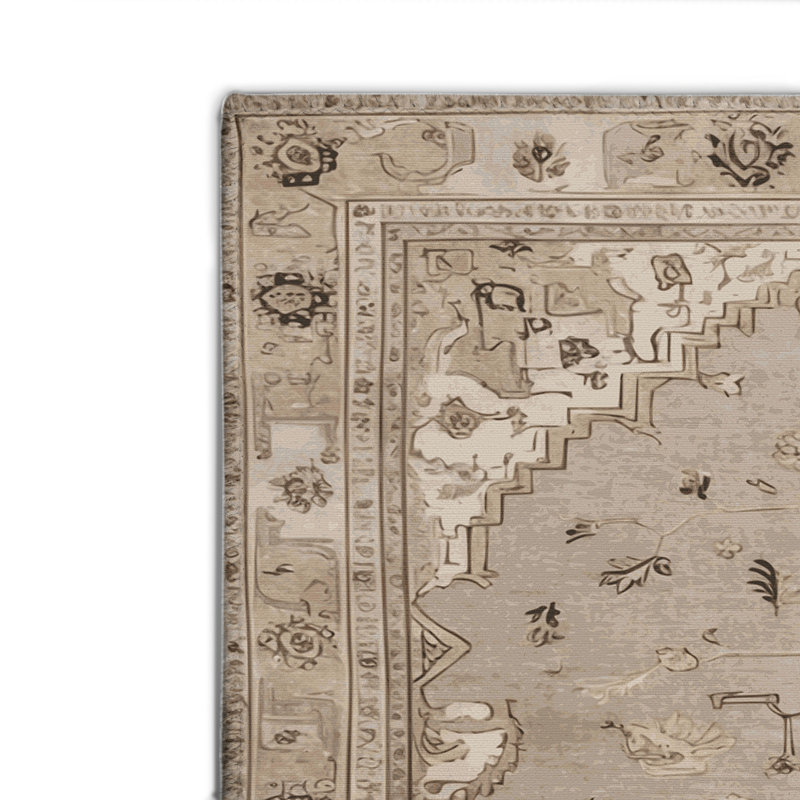 Tapis gris d'intérieur et d'extérieur Tabriz, Rectangulaire 2 pi x 3 pi