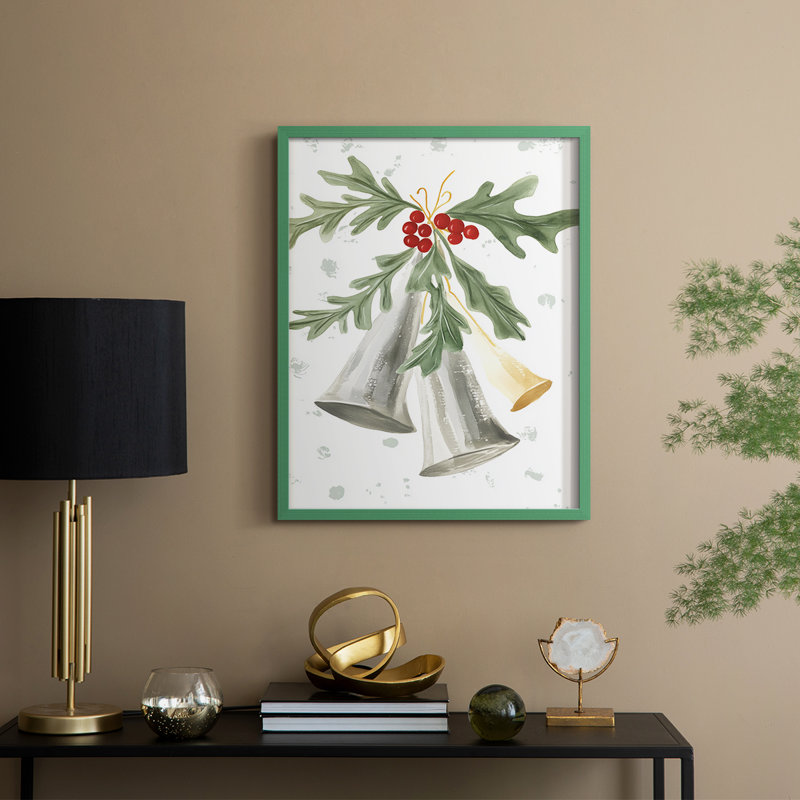 «Christmas Holiday Art», reproduction encadrée en bois massif, H 11 po x l 9 po, Green